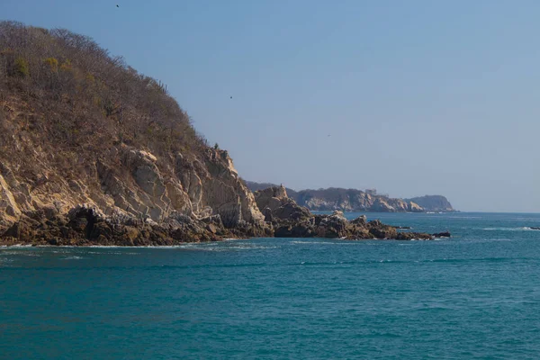 Océano Turquesa Día Soleado Huatulco Mexico — Foto de Stock