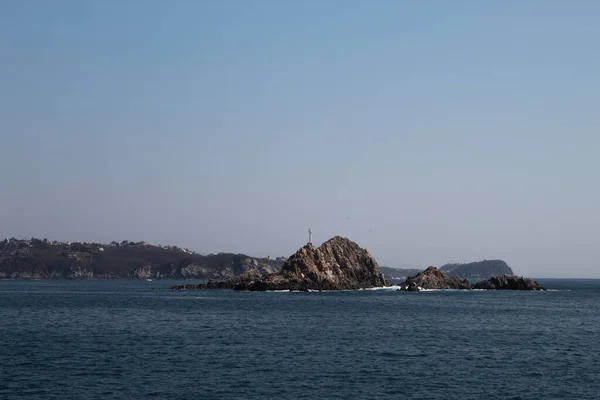 Vista Costa Bahía Huatulco Con Océano Azul México — Foto de Stock