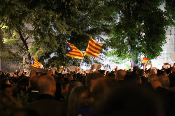 Demonstracja niepodlegociowa w Barcelonie Katalonia — Stock Photo, Image