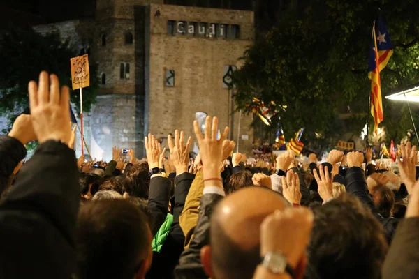 Demonstracja niepodlegociowa w Barcelonie Katalonia — Stock Photo, Image