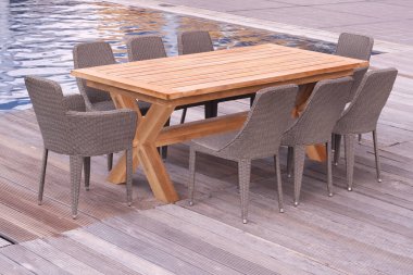 Sanatsal Etnik Klas Modern Şık Ev İçi Lüks Ev İçi ve Açık Bahçe Park Mobilya Masası Mobilya Kabine Aksesuarları Rattan Plastik Wicker veya Otel ve Ev için Tahta Malzemeler