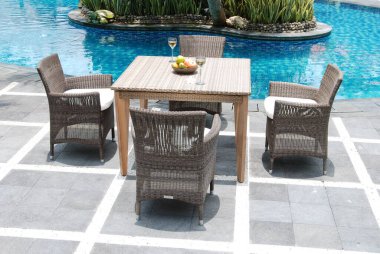 Sanatsal Etnik Klas Modern Şık Ev İçi Lüks Ev İçi ve Açık Bahçe Park Mobilya Masası Mobilya Kabine Aksesuarları Rattan Plastik Wicker veya Otel ve Ev için Tahta Malzemeler