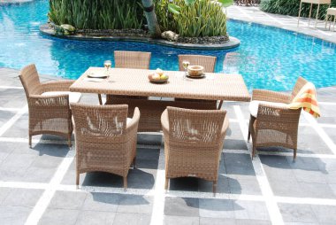 Sanatsal Etnik Klas Modern Şık Ev İçi Lüks Ev İçi ve Açık Bahçe Park Mobilya Masası Mobilya Kabine Aksesuarları Rattan Plastik Wicker veya Otel ve Ev için Tahta Malzemeler