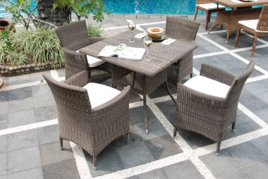 Sanatsal Etnik Klas Modern Şık Ev İçi Lüks Ev İçi ve Açık Bahçe Park Mobilya Masası Mobilya Kabine Aksesuarları Rattan Plastik Wicker veya Otel ve Ev için Tahta Malzemeler