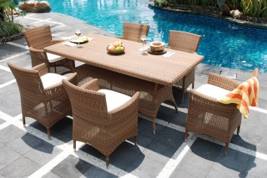 Sanatsal Etnik Klas Modern Şık Ev İçi Lüks Ev İçi ve Açık Bahçe Park Mobilya Masası Mobilya Kabine Aksesuarları Rattan Plastik Wicker veya Otel ve Ev için Tahta Malzemeler