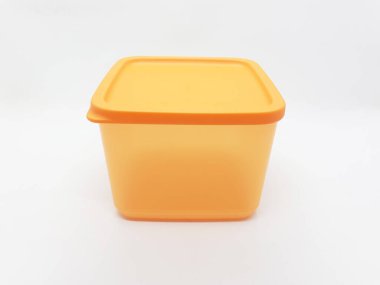 Renkli Sanatsal Modern Plastik Yiyecek Konteynırları Mutfak Atıştırmalıkları ya da Baharat Depolama Aletleri Beyazlar Arkaplanında