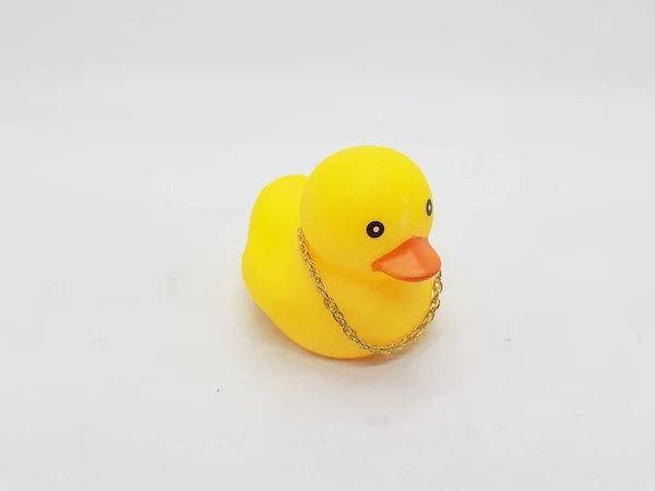 Cute Beautiful Yellow Squeaky Bathub Duck Kids Toys Bathroom Water — Stock Photo, Image