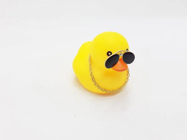 Cute Beautiful Yellow Squeaky Bathub Duck Kids Toys Bathroom Water — Stock Photo, Image