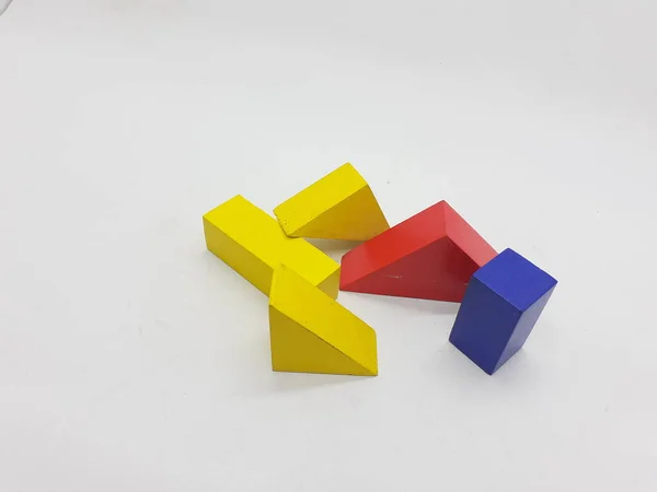 Artistique Fait Main Coloré Divers Blocs Construction Bois Jouets Pour — Photo