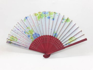 Ahşap Bambu İpek Katlama Hayranı Çin yapımı Vintage Retro Model Renkli Batik Desenli El Pervanesi Kumaş Kollu ve Tassels for Home Dekoration Party ya da Dans Hediyesi