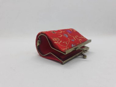 Güzel Modern Renkli Kadın Cüzdanı Beyaz İzole Arkaplanda