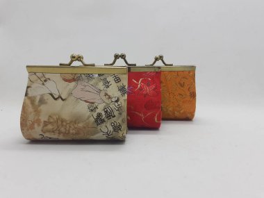 Güzel Modern Renkli Kadın Cüzdanı Beyaz İzole Arkaplanda