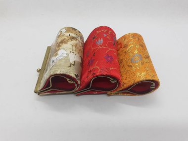 Güzel Modern Renkli Kadın Cüzdanı Beyaz İzole Arkaplanda