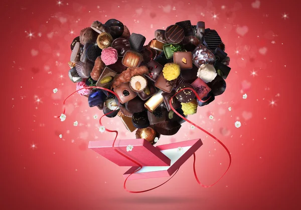 Caja de chocolates — Foto de Stock