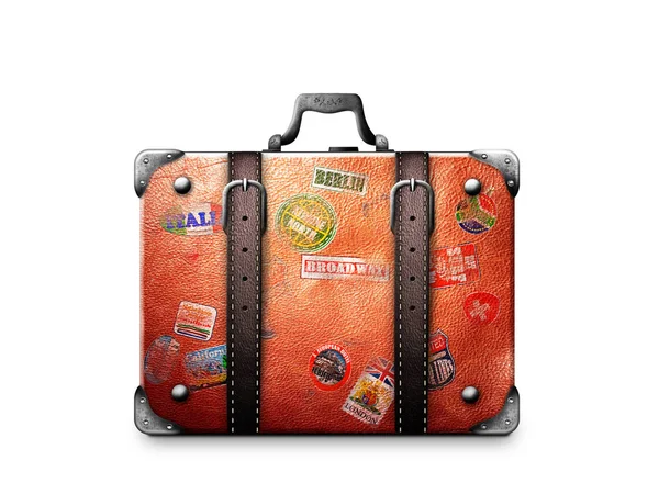 Retro walizka podróżnika — Zdjęcie stockowe