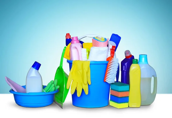 Equipos de limpieza y productos de limpieza — Foto de Stock