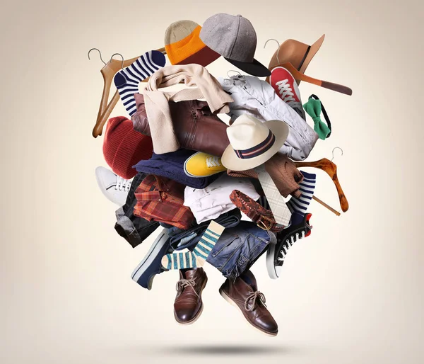 Big heap of different clothes — Stock Photo, Image