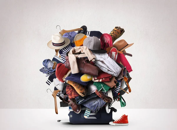 Big heap of different clothes — Stock Photo, Image