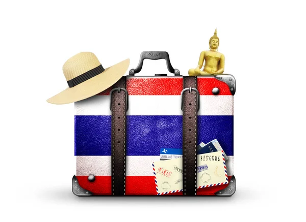 ประเทศไทย กระเป๋าเดินทางวินเทจ — ภาพถ่ายสต็อก