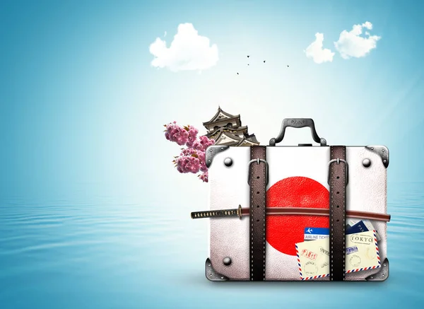 日本のレトロなスーツケース — ストック写真
