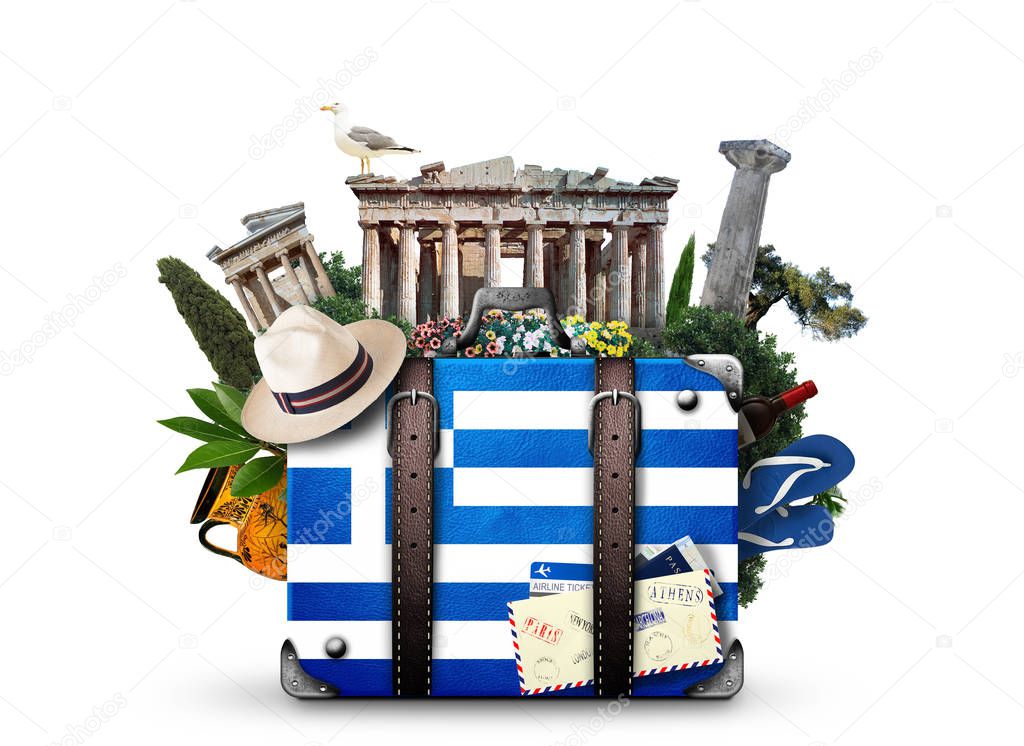 Greece, vintage suitcase 