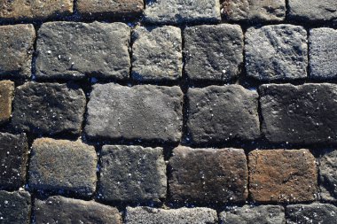 Tuğla cobblestones arka plan doku taş kaplama karosu