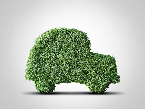 Little Green Eco Car Consisting Spruce Needles — Stock Photo, Image