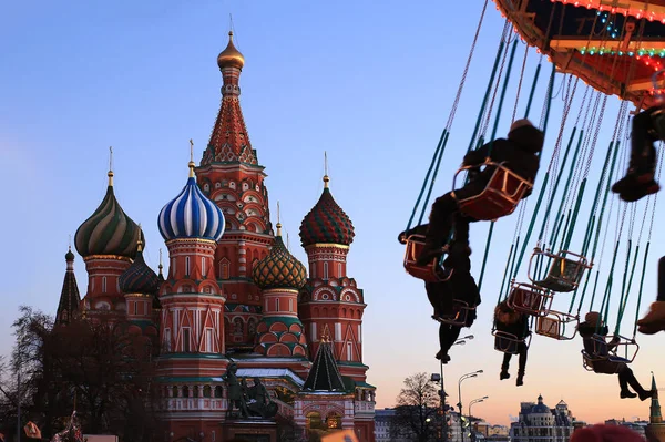 Venäjä Moskova Basilikan Katedraali Punaisella Aukiolla — kuvapankkivalokuva