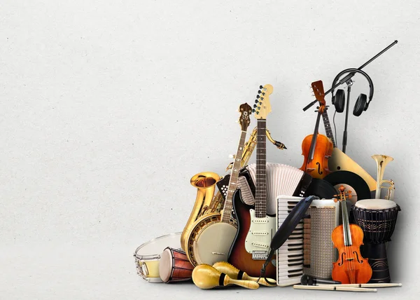 Musical Instruments Orchestra Collage Music — Stock Photo, Image