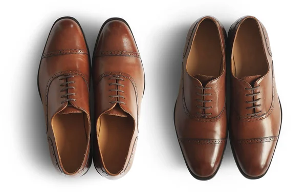 Zapatos Hombre Cuero Marrón Estilo Clásico —  Fotos de Stock