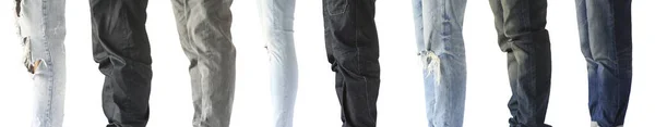 Piernas Hombres Mujeres Vestidos Con Jeans — Foto de Stock