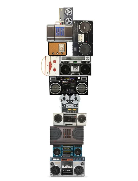 Obrovská Hromada Kazetových Magnetofonů — Stock fotografie