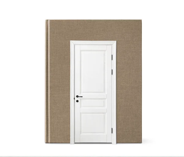 Libro Con Una Puerta Blanca — Foto de Stock