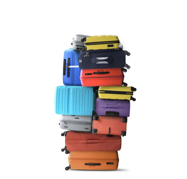 Huge Pile Suitcases Tourist Concept — Stock Photo, Image