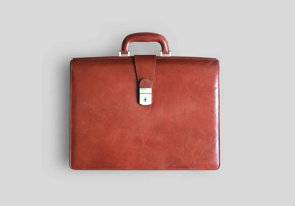 Grote Klassieke Bruine Lederen Business Bag — Stockfoto