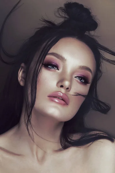 Sensual girl with beautiful makeup