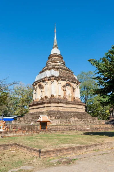 Ősi Stukkó Minták Wat Chet Yot Templom 1998 Tilokaraj Király — Stock Fotó