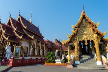 Chiang Mai Tayland-10 Ocak 2020: Wat Saen Mueang Ma Luang.Wat Saen Mueang Ma Luang Phaya Mueang Kaew 'da bir tapınaktır. 11, Phaya Saen Muang 'a kraliyet hayır kurumu olarak kuruldu..
