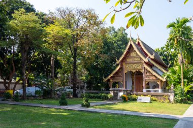 Wat Chiang Man Chiang Mai Tayland 10 Ocak 2020: Wat Chiang Man tarafından 1297 yılında inşa edilmiştir. Burası Chiang Mai 'deki ilk tapınaktı, Lawa halkının kalesi Wiang Nop Buri' nin bulunduğu yer..