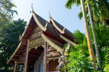 Wat Chiang Man Chiang Mai Tayland 10 Ocak 2020: Wat Chiang Man tarafından 1297 yılında inşa edilmiştir. Burası Chiang Mai 'deki ilk tapınaktı, Lawa halkının kalesi Wiang Nop Buri' nin bulunduğu yer..