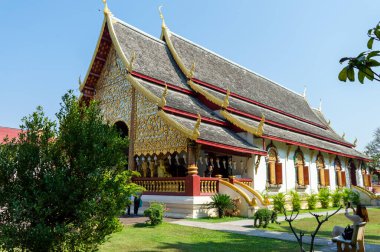 Wat Chiang Man Chiang Mai Tayland 10 Ocak 2020: Wat Chiang Man tarafından 1297 yılında inşa edilmiştir. Burası Chiang Mai 'deki ilk tapınaktı, Lawa halkının kalesi Wiang Nop Buri' nin bulunduğu yer..