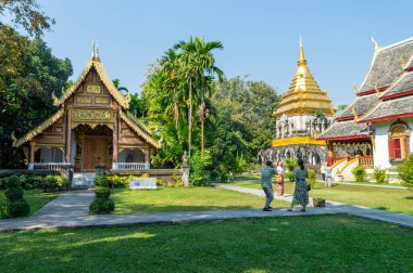Wat Chiang Man Chiang Mai Tayland 10 Ocak 2020: Wat Chiang Man, Mangrai: 209, B.E.1297.de inşa edilmiştir..