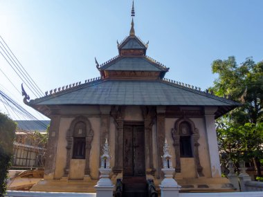 Chiang Mai-Tayland 11 Ocak 2020: Wat Duan Dee tapınağı, ne zaman inşa edildiğine dair bir kanıt yok. Ama Phraya Mangrai, Chiang Mai 'yi kurduktan sonra Duang Di Tapınağı' nın Chiang Mai ustaları tarafından inşa edildiğini farz etti..