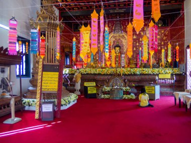 Chiang Mai-Tayland 11 Ocak 2020: Wat Duan Dee tapınağı, ne zaman inşa edildiğine dair bir kanıt yok. Ama Phraya Mangrai, Chiang Mai 'yi kurduktan sonra Duang Di Tapınağı' nın Chiang Mai ustaları tarafından inşa edildiğini farz etti..