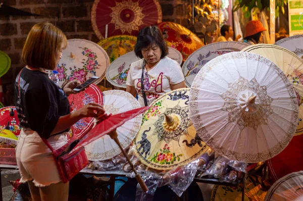 Chiang Mai Walking Street Chiang Mai Thailand Janeiro 2020 Mercado — Fotografia de Stock