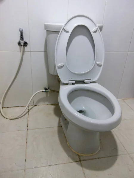 Змити Білий Туалет Білій Ванній — стокове фото