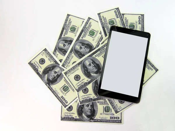 Dollars Tablets White Background — Stock Photo, Image