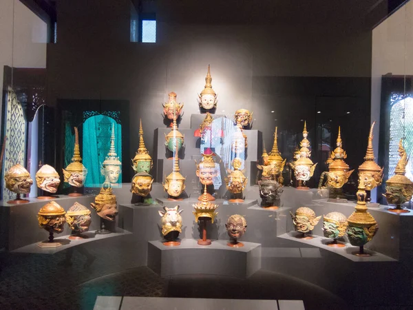 Museo Nazionale Bangkok Thailand Agosto 2018 Maschere Utilizzate Rappresentare Ramayana — Foto Stock