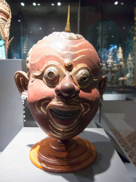国家博物馆Bangkok Thailand August 2018 在泰国的舞蹈表演中 面具用来代表罗摩衍那和雕像 木偶和配件 2018年8月10日 — 图库照片