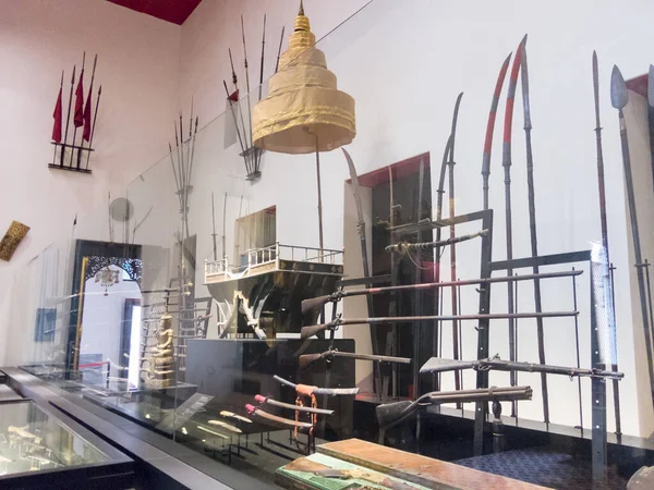 Nemzeti Múzeum Bangkok Thailand August 2018 Fegyverek Eszközök Háborús Célokra — Stock Fotó